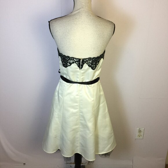Vintage Jessica McClintock Gunne Sax Strapless Dress Size 7/8 Womans Ivory Satin - Picture 2 of 16